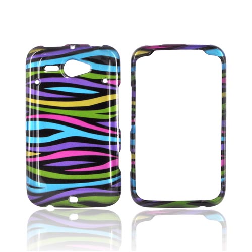 HTC Status Hard Case - Rainbow Zebra on Black