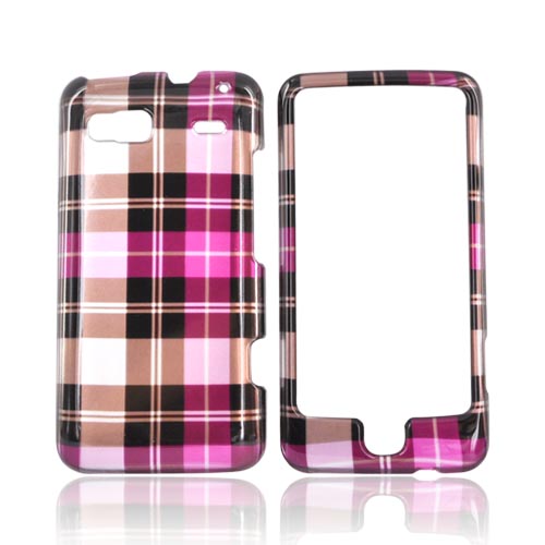 Luxmo T-Mobile G2 Hard Case - Plaid Pattern of Hot Pink, Brown, Gray