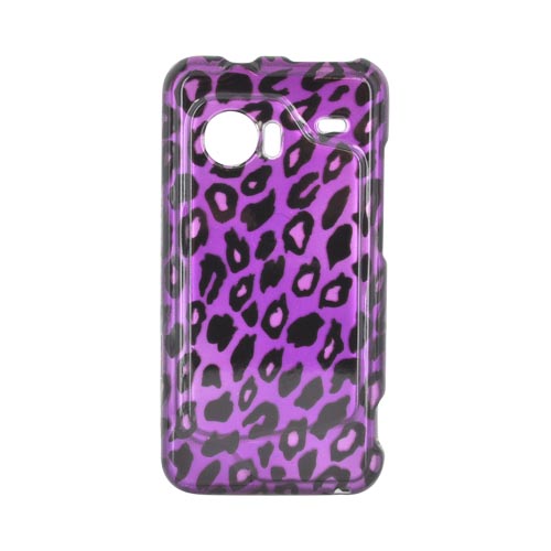 HTC Droid Incredible Hard Case - Purple/ Black Leopard