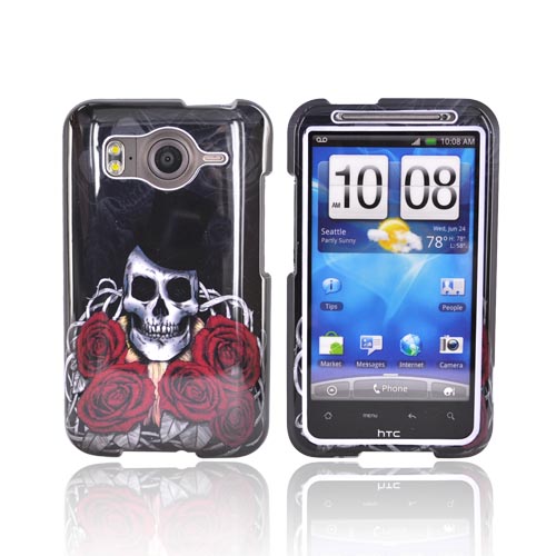 HTC Inspire 4G Hard Case - Skull Magician on Black