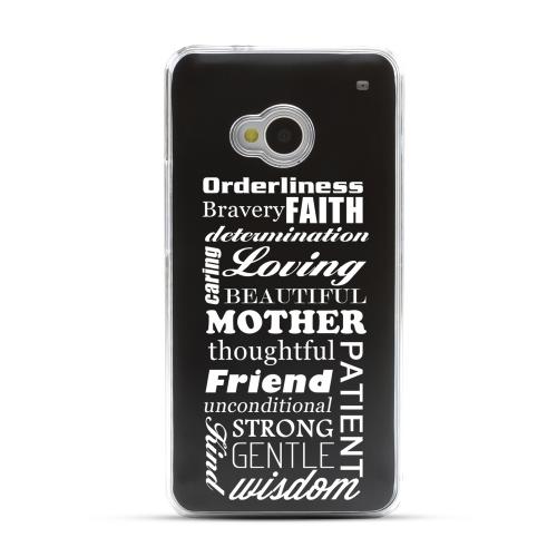 Text Wall - Geeks Designer Line Laser Series Black Aluminum Back on Clear Hard Case for HTC One Text Wall - Geeks Designer Line Laser Series Black Aluminum Back on Clear Hard Case for HTC One