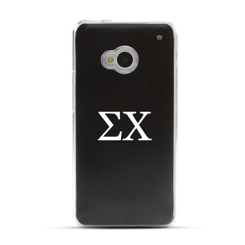Sigma Chi - Geeks Designer Line Laser Series Black Aluminum Back on Clear Hard Case for HTC One Sigma Chi - Geeks Designer Line Laser Series Black Aluminum Back on Clear Hard Case for HTC One
