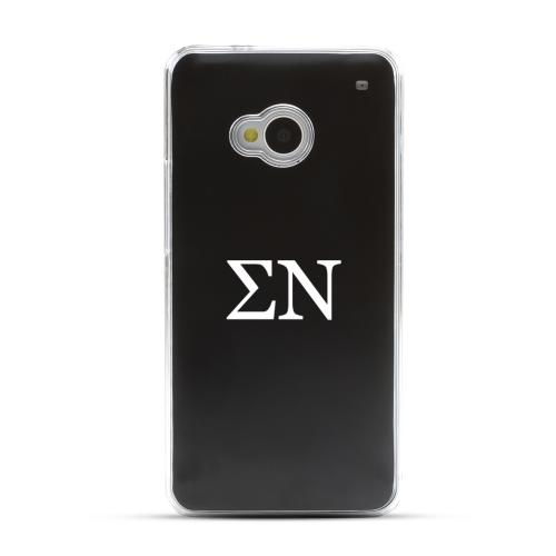 Sigma Nu - Geeks Designer Line Laser Series Black Aluminum Back on Clear Hard Case for HTC One Sigma Nu - Geeks Designer Line Laser Series Black Aluminum Back on Clear Hard Case for HTC One