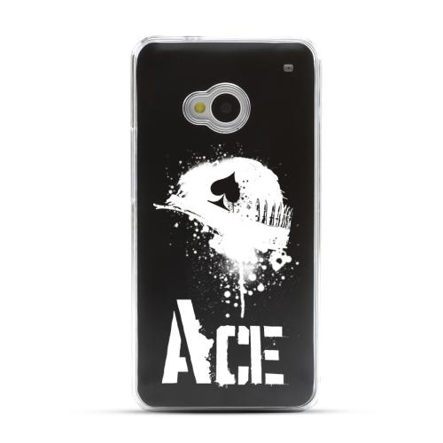 Ace Helmet - Geeks Designer Line Laser Series Black Aluminum Back on Clear Hard Case for HTC One Ace Helmet - Geeks Designer Line Laser Series Black Aluminum Back on Clear Hard Case for HTC One