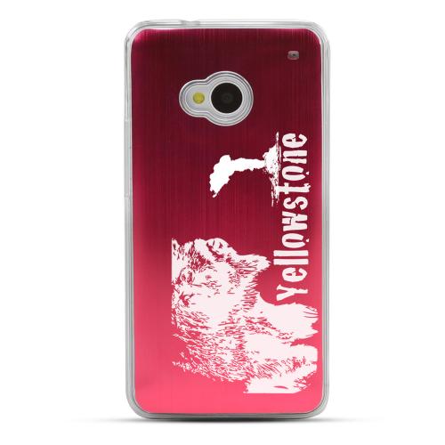 Yellowstone - Geeks Designer Line Laser Series Red Aluminum Back on Clear Hard Case for HTC One Yellowstone - Geeks Designer Line Laser Series Red Aluminum Back on Clear Hard Case for HTC One