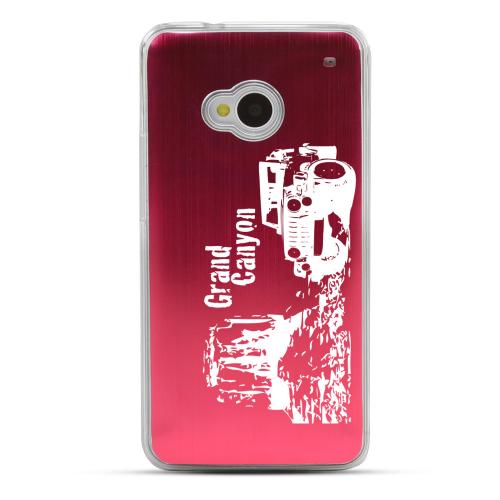 Grand Canyon - Geeks Designer Line Laser Series Red Aluminum Back on Clear Hard Case for HTC One Grand Canyon - Geeks Designer Line Laser Series Red Aluminum Back on Clear Hard Case for HTC One