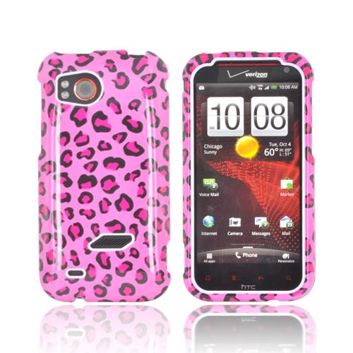 HTC Rezound Hard Case - Hot Pink/ Black Leopard