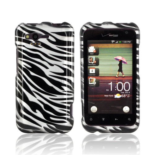 HTC Rhyme Hard Case - Black/ Silver Zebra