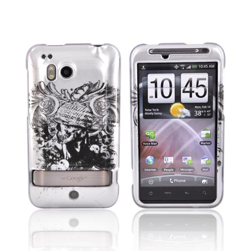 HTC Thunderbolt Hard Case - Army Skull on Silver
