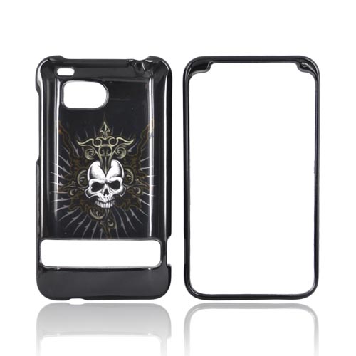 HTC Thunderbolt Hard Case - Cross Skull on Black