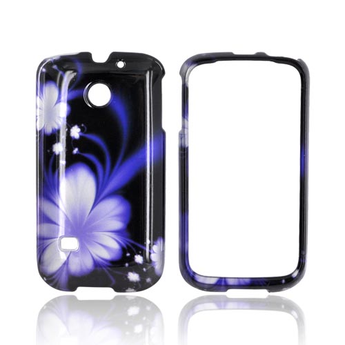 Huawei Ascend 2 M865 Hard Case - Purple Flower on Black