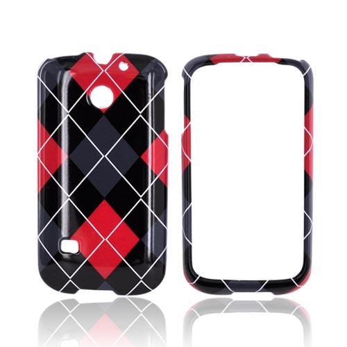 Huawei Ascend 2 M865 Hard Case - Red/ Gray/ Black Argyle
