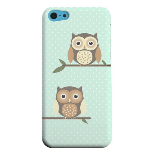 Geeks Designer Line (GDL) Apple iPhone 5C Matte Hard Back Cover - Retro Owls on Polka Dots