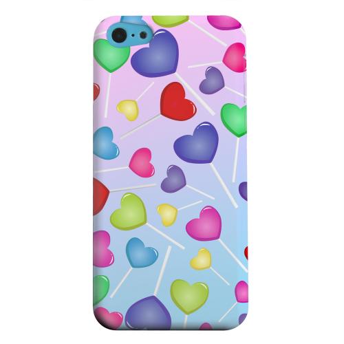 Geeks Designer Line (GDL) Apple iPhone 5C Matte Hard Back Cover - Assorted Heart Lollipops