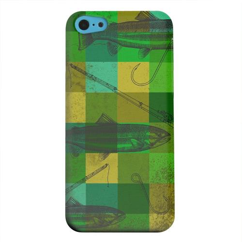 Geeks Designer Line (GDL) Apple iPhone 5C Matte Hard Back Cover - Green Plaid Trout Design Geeks Designer Line (GDL) Apple iPhone 5C Matte Hard Back Cover - Green Plaid Trout Design