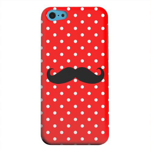 Geeks Designer Line (GDL) Apple iPhone 5C Matte Hard Back Cover - Stache on Red Geeks Designer Line (GDL) Apple iPhone 5C Matte Hard Back Cover - Stache on Red