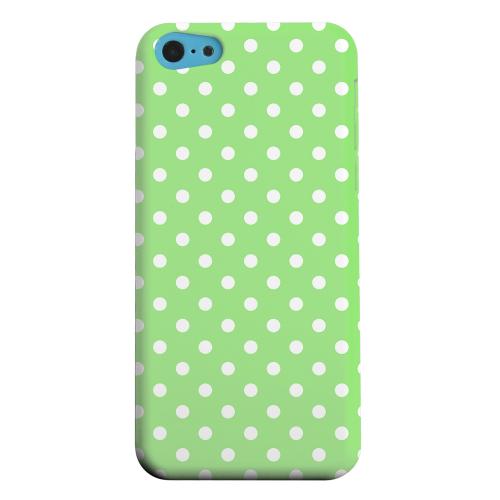 Geeks Designer Line (GDL) Apple iPhone 5C Matte Hard Back Cover - White Dots on Green Geeks Designer Line (GDL) Apple iPhone 5C Matte Hard Back Cover - White Dots on Green