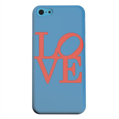 Geeks Designer Line (GDL) Apple iPhone 5C Matte Hard Back Cover - Red Love on Blue Geeks Designer Line (GDL) Apple iPhone 5C Matte Hard Back Cover - Red Love on Blue