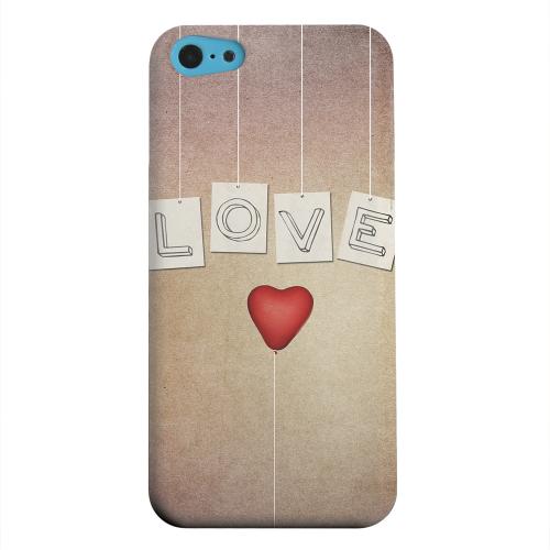 Geeks Designer Line (GDL) Apple iPhone 5C Matte Hard Back Cover - Love & Heart Balloon