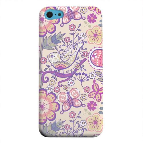 Geeks Designer Line (GDL) Apple iPhone 5C Matte Hard Back Cover - Birds, Hearts & Flowers