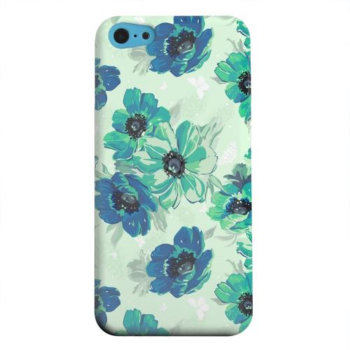 Geeks Designer Line (GDL) Apple iPhone 5C Matte Hard Back Cover - Blue/ Green Floral
