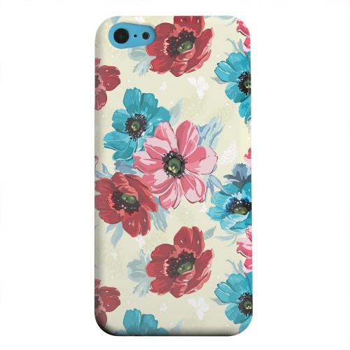 Geeks Designer Line (GDL) Apple iPhone 5C Matte Hard Back Cover - Blue/ Red Floral Geeks Designer Line (GDL) Apple iPhone 5C Matte Hard Back Cover - Blue/ Red Floral