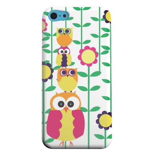 Geeks Designer Line (GDL) Apple iPhone 5C Matte Hard Back Cover - Colorful Owl Tower