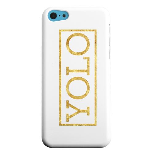 Geeks Designer Line (GDL) Apple iPhone 5C Matte Hard Back Cover - Gold YOLO