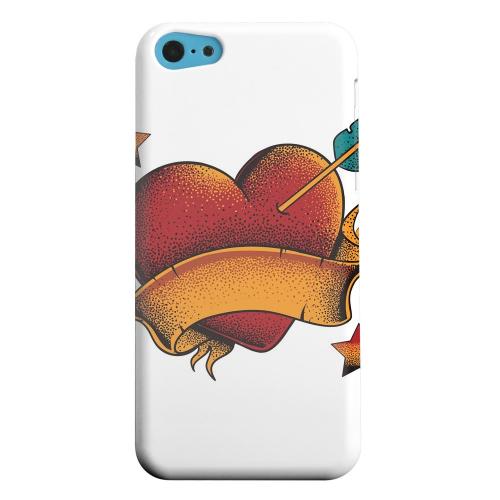 Geeks Designer Line (GDL) Apple iPhone 5C Matte Hard Back Cover - Arrow In The Heart on White Geeks Designer Line (GDL) Apple iPhone 5C Matte Hard Back Cover - Arrow In The Heart on White