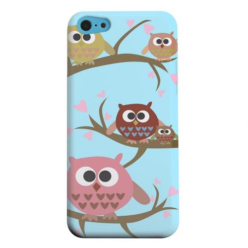 Geeks Designer Line (GDL) Apple iPhone 5C Matte Hard Back Cover - Round Owl Hangout