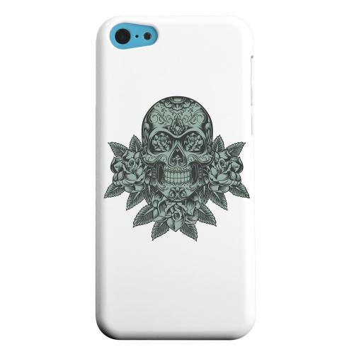 Geeks Designer Line (GDL) Apple iPhone 5C Matte Hard Back Cover - Skull Roses Aqua Geeks Designer Line (GDL) Apple iPhone 5C Matte Hard Back Cover - Skull Roses Aqua