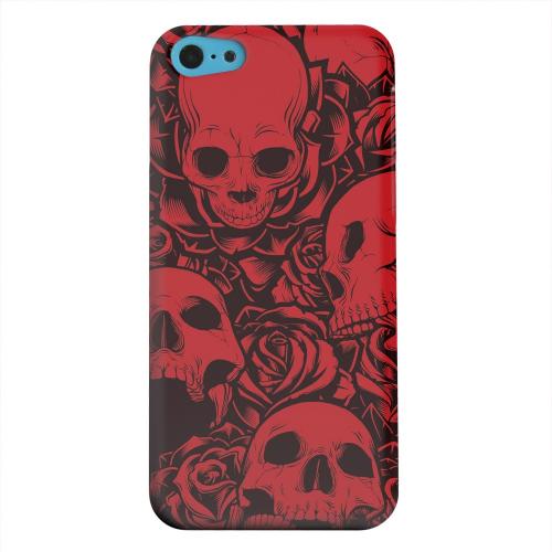 Geeks Designer Line (GDL) Apple iPhone 5C Matte Hard Back Cover - Skulls Rose Red/ Black Geeks Designer Line (GDL) Apple iPhone 5C Matte Hard Back Cover - Skulls Rose Red/ Black
