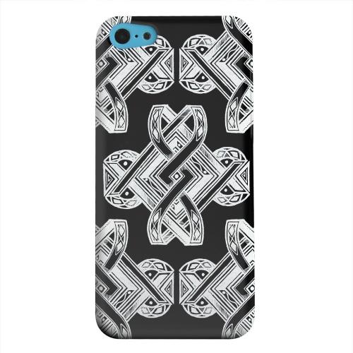 Geeks Designer Line (GDL) Apple iPhone 5C Matte Hard Back Cover - Tribal Art on Black