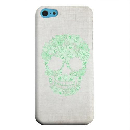 Geeks Designer Line (GDL) Apple iPhone 5C Matte Hard Back Cover - Floral Green Skull on Canvas Geeks Designer Line (GDL) Apple iPhone 5C Matte Hard Back Cover - Floral Green Skull on Canvas