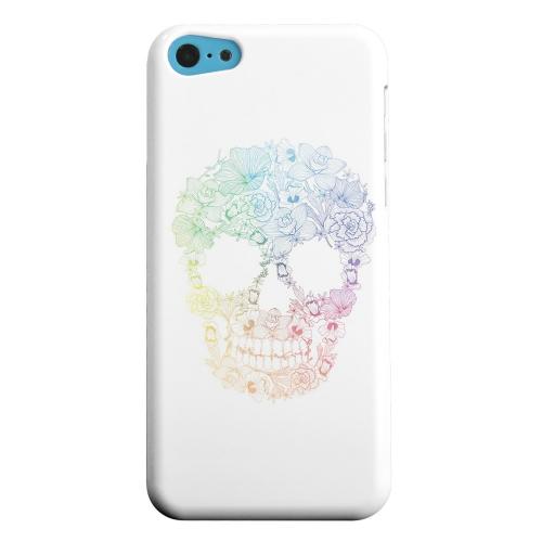 Geeks Designer Line (GDL) Apple iPhone 5C Matte Hard Back Cover - Floral Rainbow Skull on White Geeks Designer Line (GDL) Apple iPhone 5C Matte Hard Back Cover - Floral Rainbow Skull on White