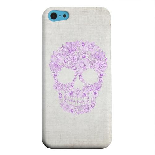 Geeks Designer Line (GDL) Apple iPhone 5C Matte Hard Back Cover - Floral Violet Skull on Canvas Geeks Designer Line (GDL) Apple iPhone 5C Matte Hard Back Cover - Floral Violet Skull on Canvas