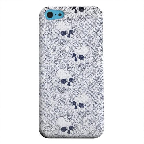 Geeks Designer Line (GDL) Apple iPhone 5C Matte Hard Back Cover - Thorn Skull Blue Halftone