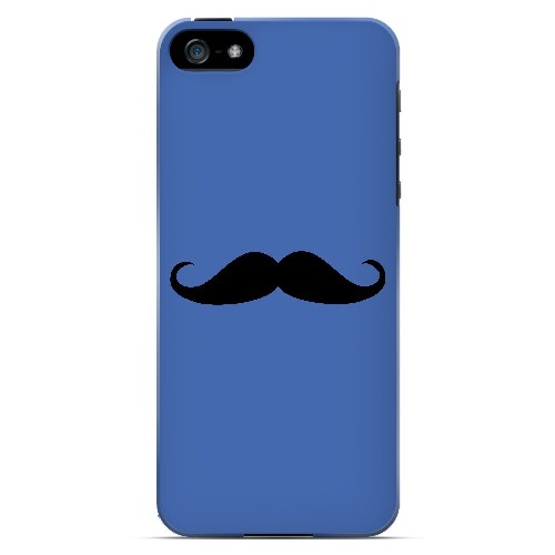 Mustache Blue - Geeks Designer Line Humor Series Hard Case for Apple iPhone 5/5S