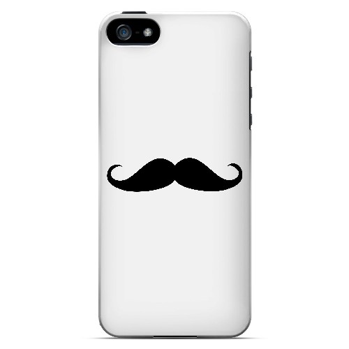 Mustache White - Geeks Designer Line Humor Series Hard Case for Apple iPhone 5/5S