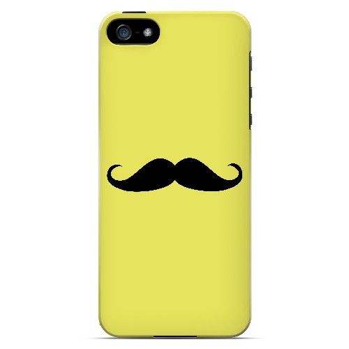 Mustache Yellow - Geeks Designer Line Humor Series Hard Case for Apple iPhone 5/5S