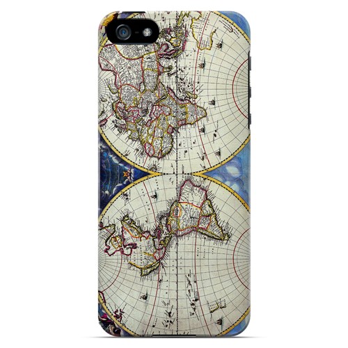 Terrarum Orbis Tabula Pictomap - Geeks Designer Line Map Series Hard Case for Apple iPhone 5/5S
