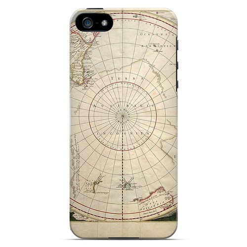 Terra Australis Incognita - Geeks Designer Line Map Series Hard Case for Apple iPhone 5/5S