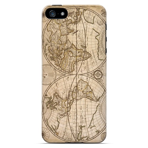Carte Generale du Monde 1676 - Geeks Designer Line Map Series Hard Case for Apple iPhone 5/5S