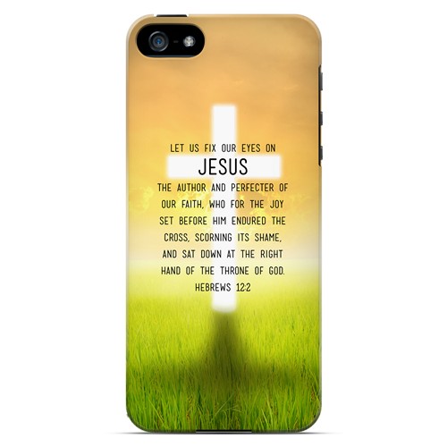 Hebrews 12:2 - Geeks Designer Line Bible Series Hard Case for Apple iPhone 5/5S