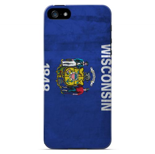 Grunge Wisconsin - Geeks Designer Line Flag Series Hard Case for Apple iPhone 5/5S