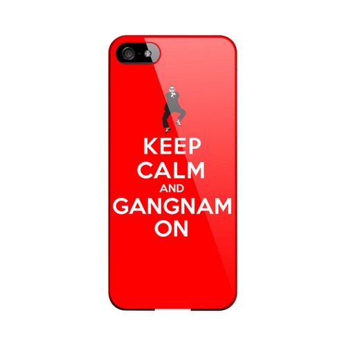 Red Gangnam On Geeks Designer Line Keep Calm Series Slim Hard Case for Apple iPhone 5/5S