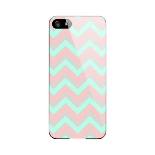 Green on Pink on Gray Geeks Designer Line Zig Zag Series Slim Hard Case for Apple iPhone 5/5S