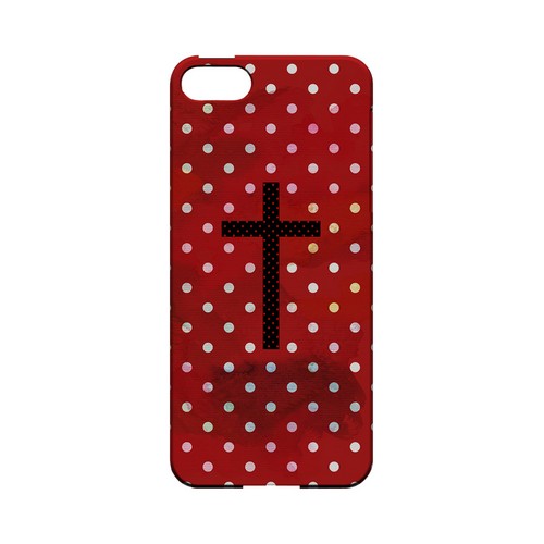 Stained Cross on Red Geeks Designer Line Polka Dot Series Slim Hard Case for Apple iPhone 5/5S