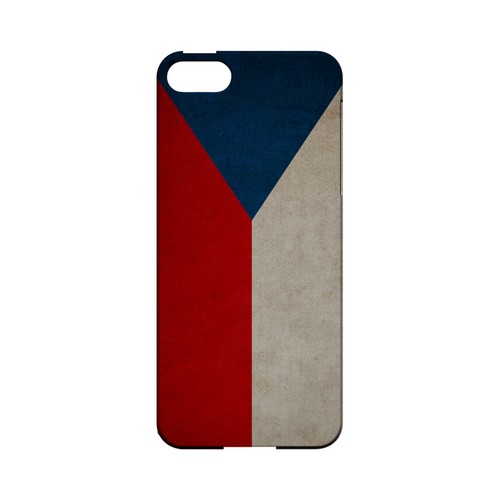 Grunge Czech Republic Geeks Designer Line Flag Series Slim Hard Case for Apple iPhone 5/5S