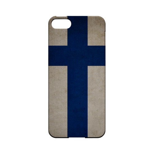 Grunge Finland Geeks Designer Line Flag Series Slim Hard Case for Apple iPhone 5/5S